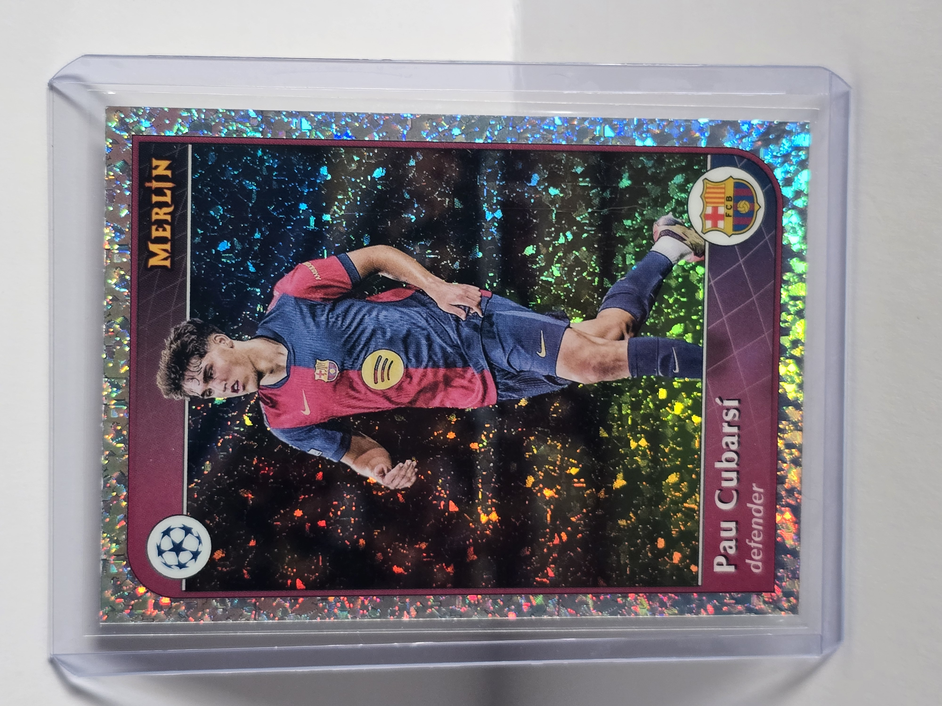 2025 Topps Merlin Collections UEFA Champions League #2 Pau Cubarsí Sparkle Foil