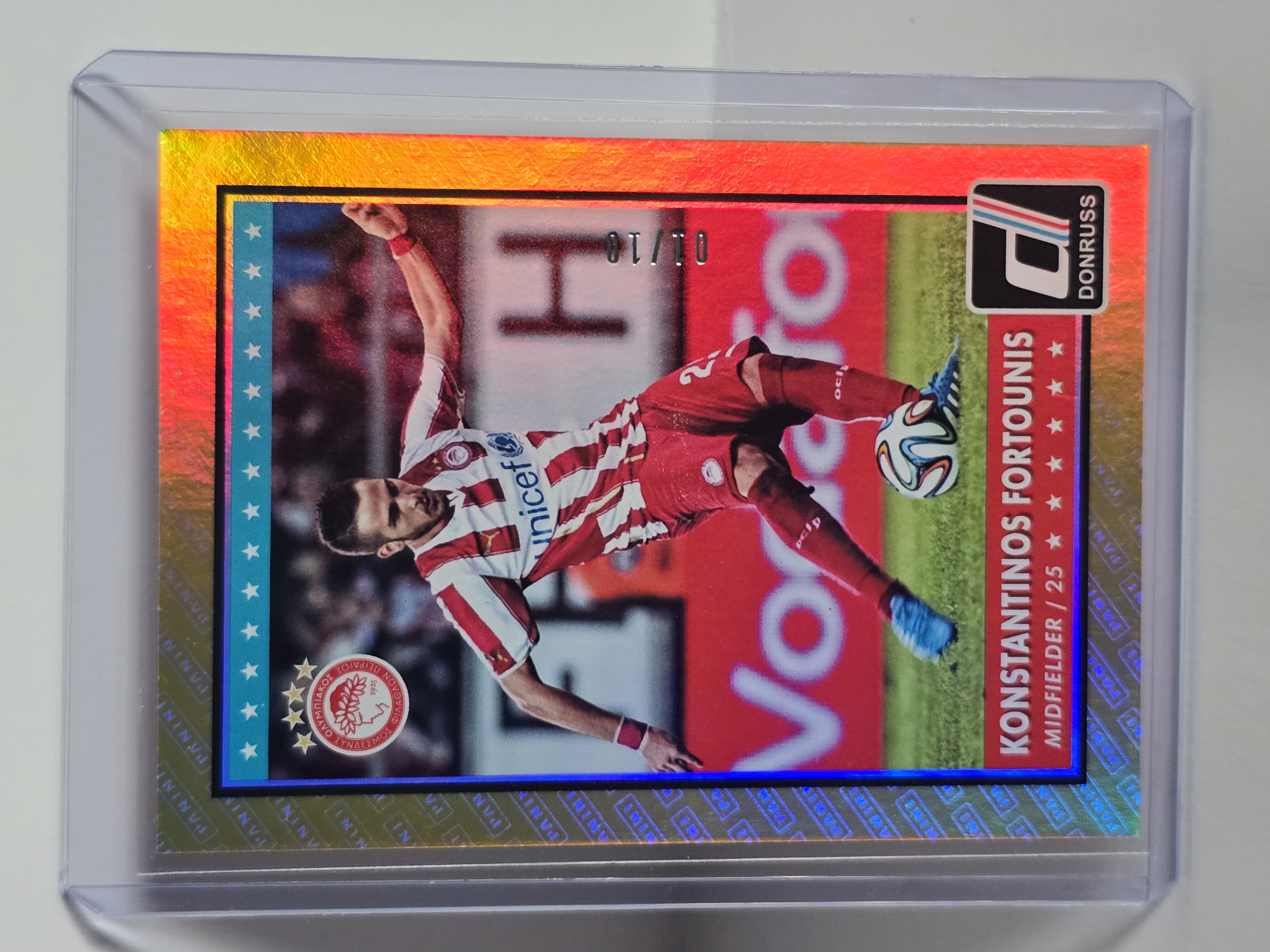 2015 Panini Donruss Soccer #77 Konstantinos Fortounis Gold Press Proof /10
