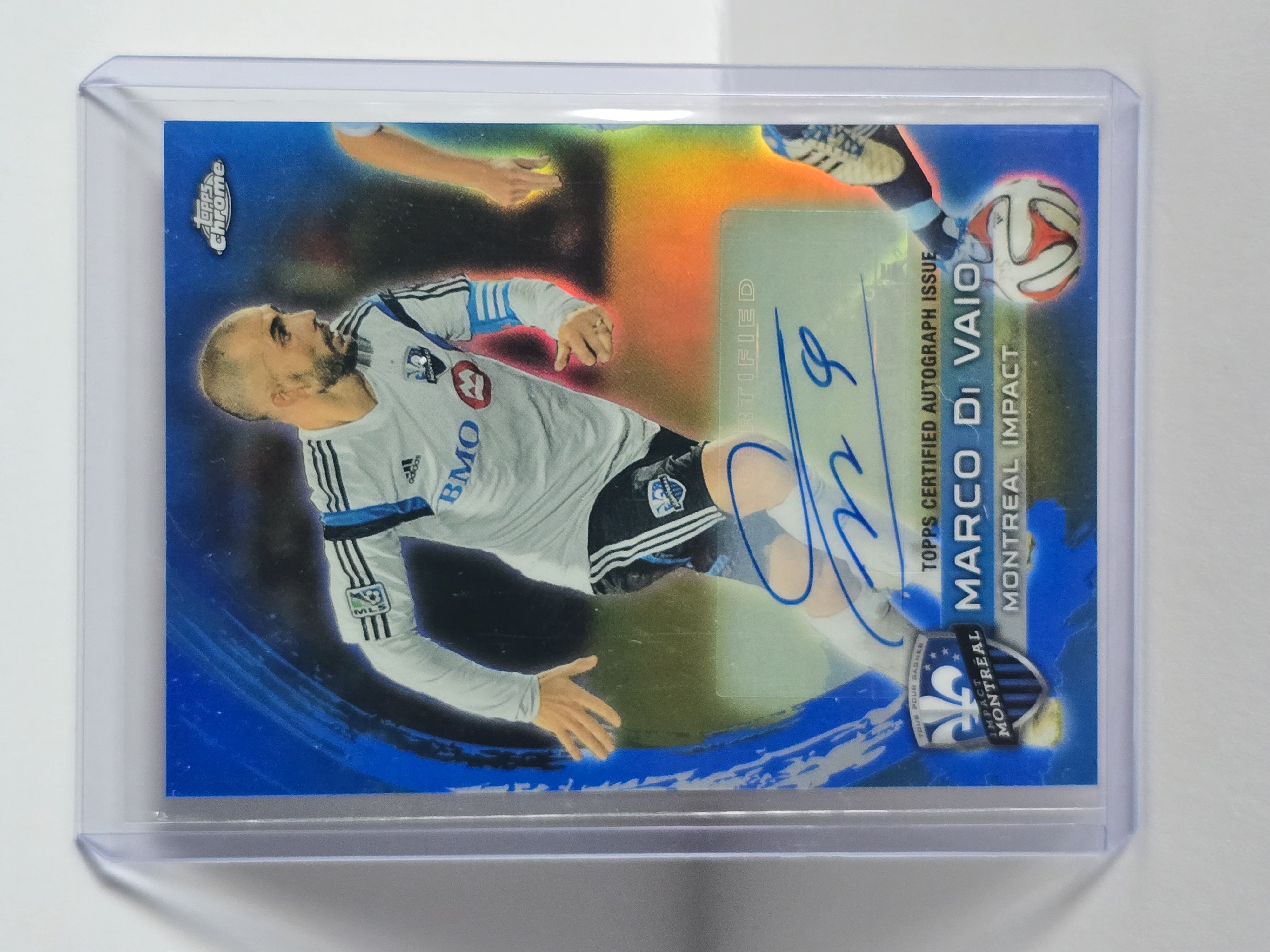 2014 Topps Chrome MLS #10 Marco Di Vaio Blue Refractor Auto /99