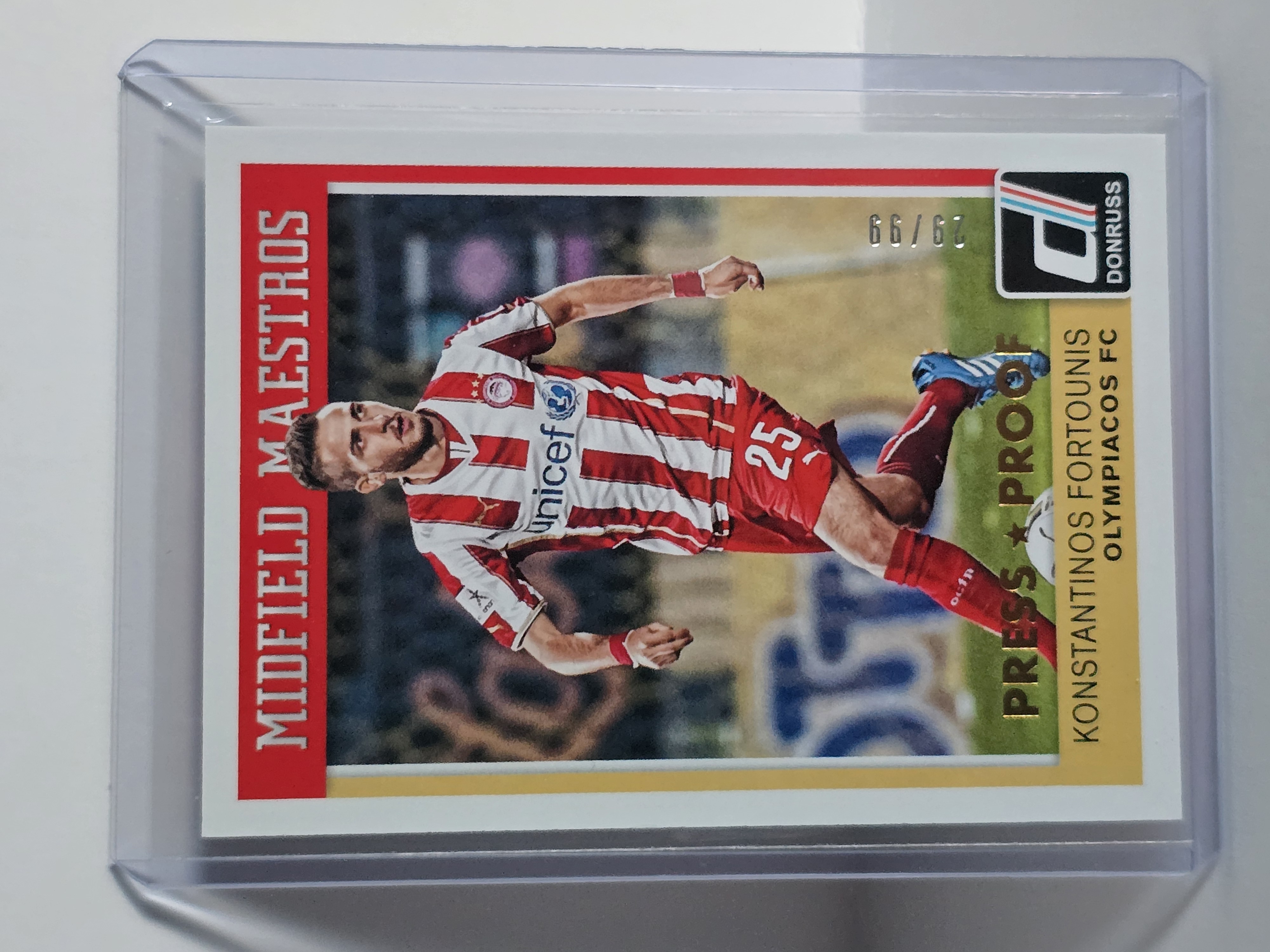 2015 Panini Donruss Midfield Maestros #16 Konstantinos Fortounis Press Proof /99