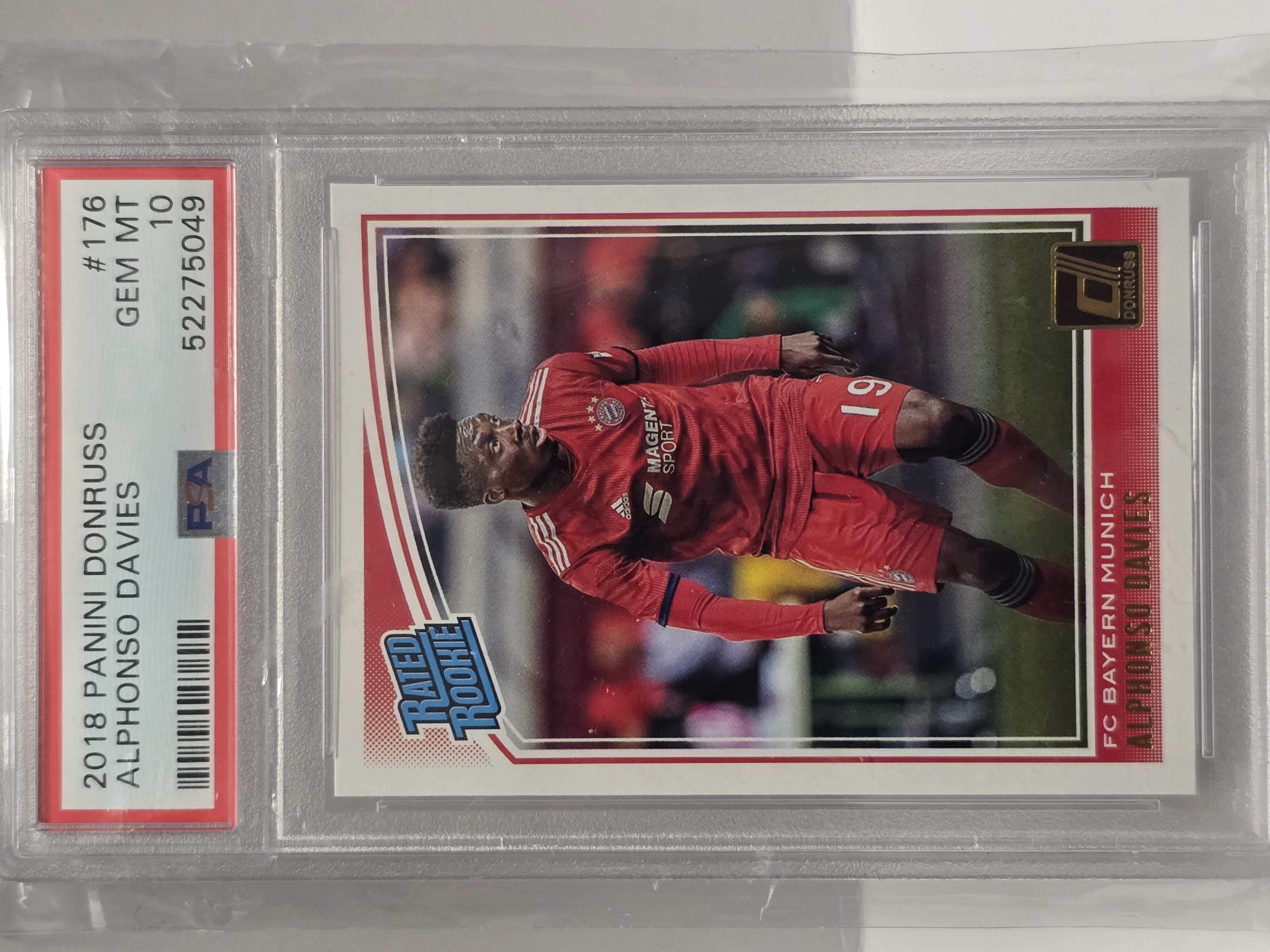 2018-19 Panini Donruss #176 Alphonso Davies Rated Rookie RC PSA 10