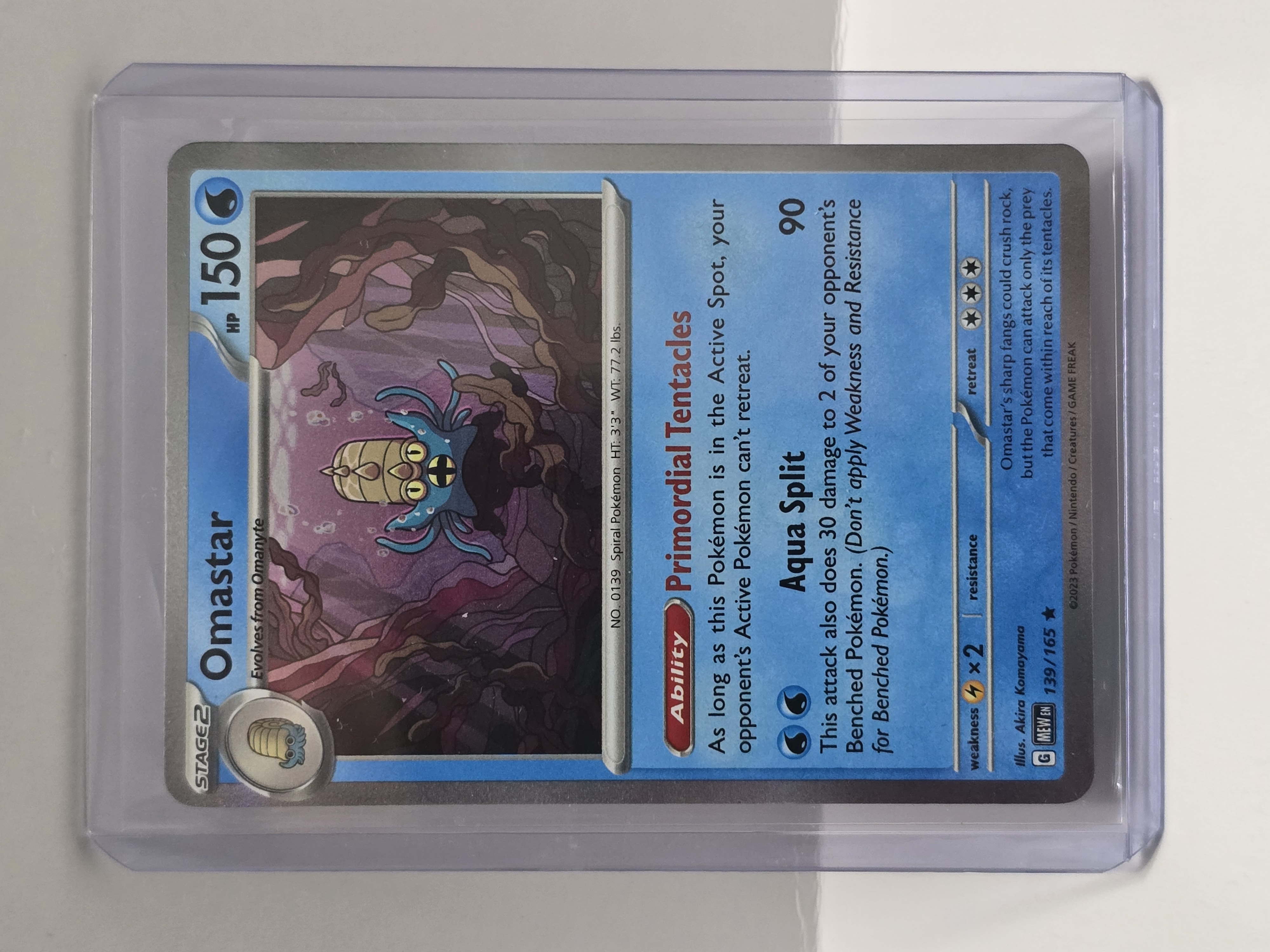 2023 Pokemon TCG 151 #139/165 Omastar Rare Holo