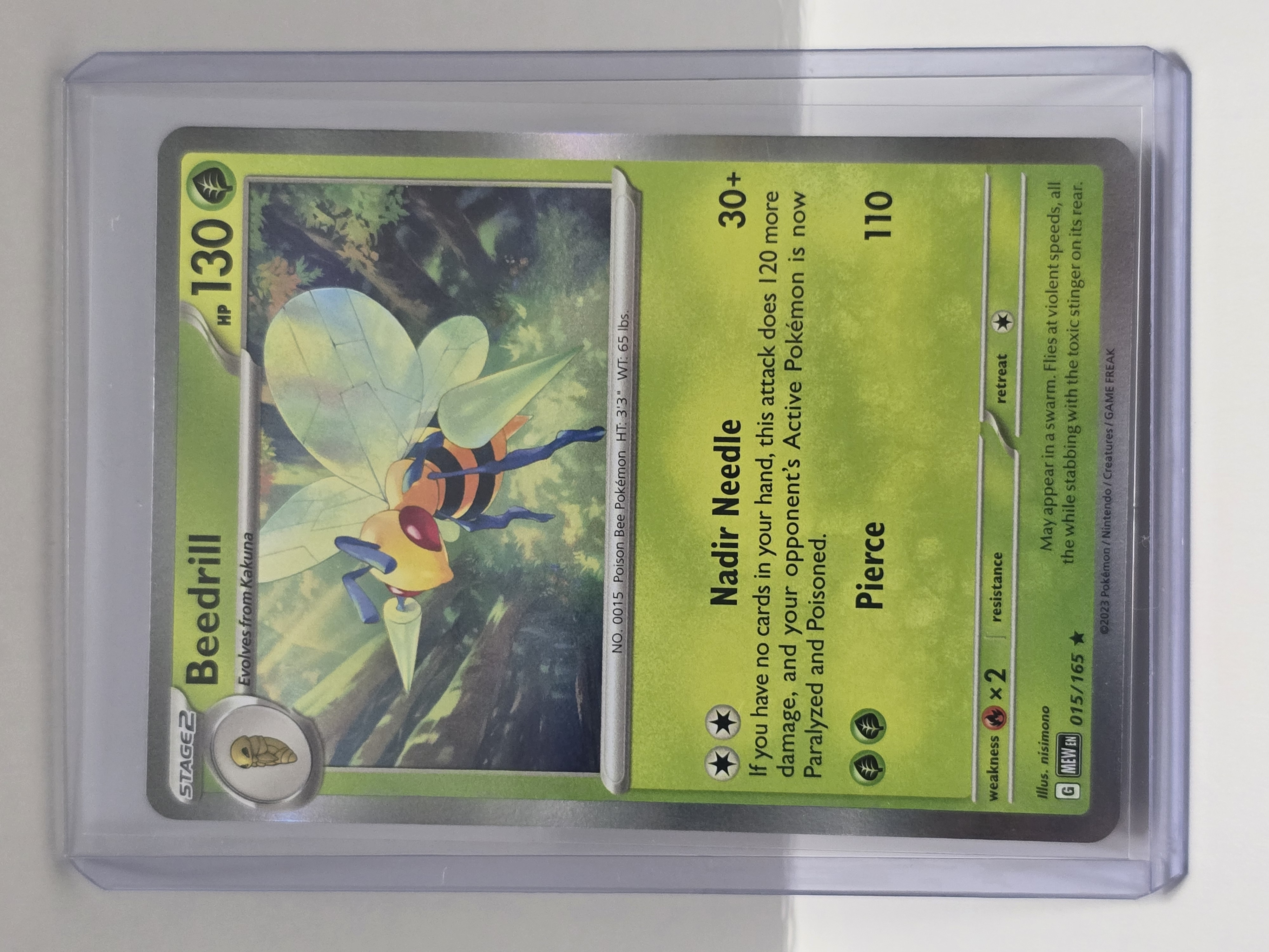 2023 Pokemon TCG 151 #015/165 Beedrill Rare Holo