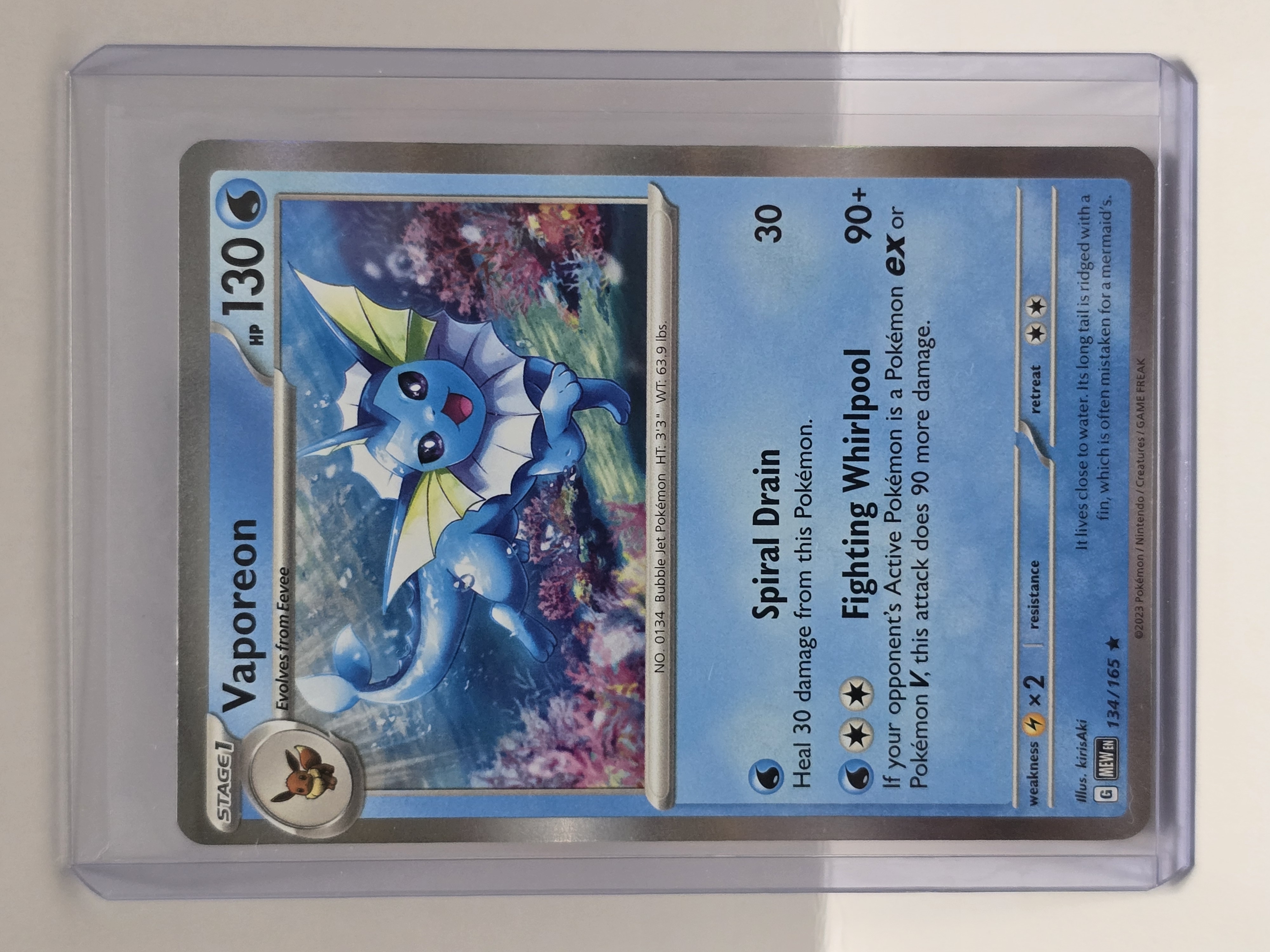2023 Pokemon Scarlet & Violet 151 #134/165 Vaporeon