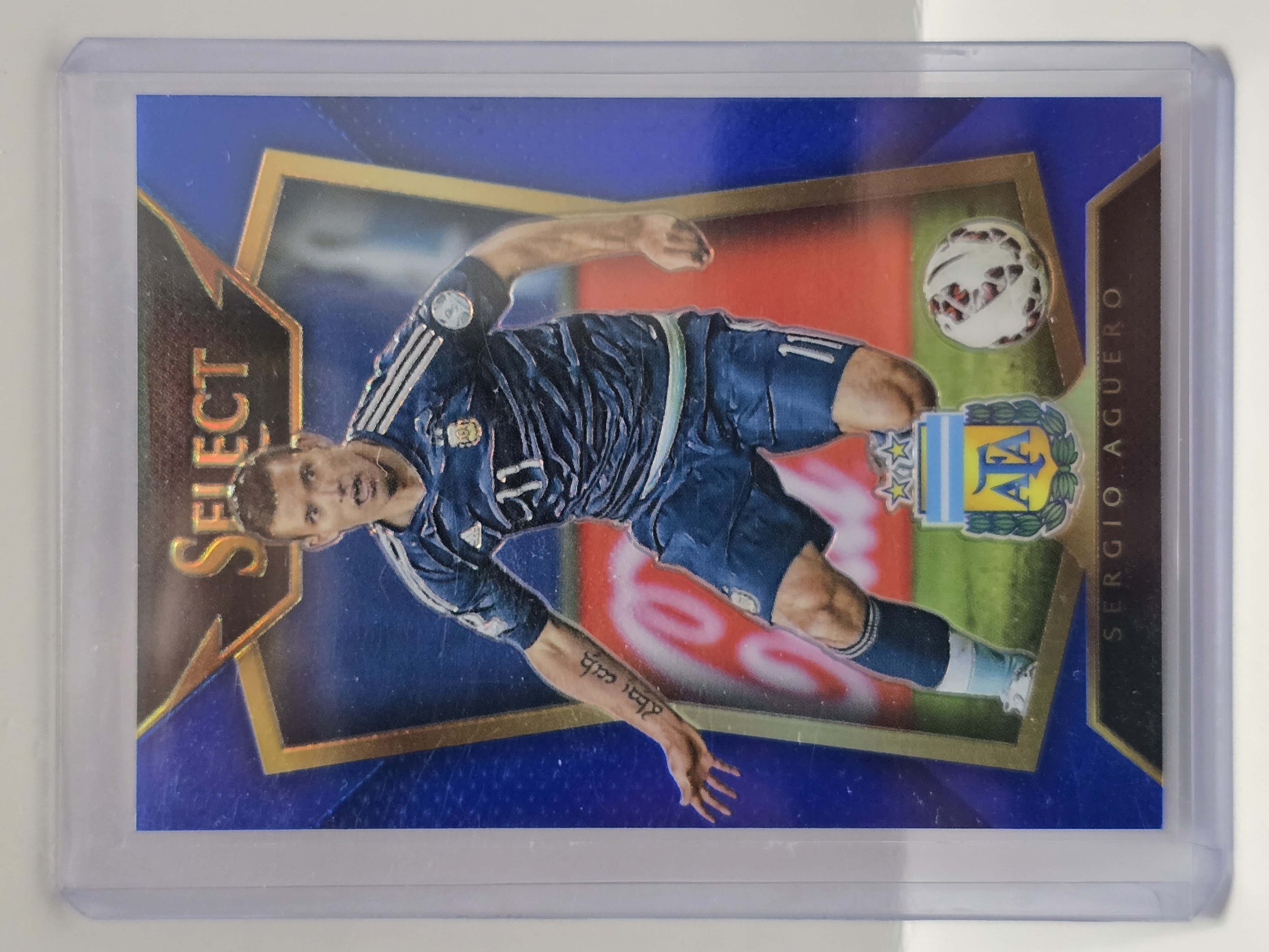 2015-16 Panini Select Soccer #62 Sergio Agüero Blue Prizm /299