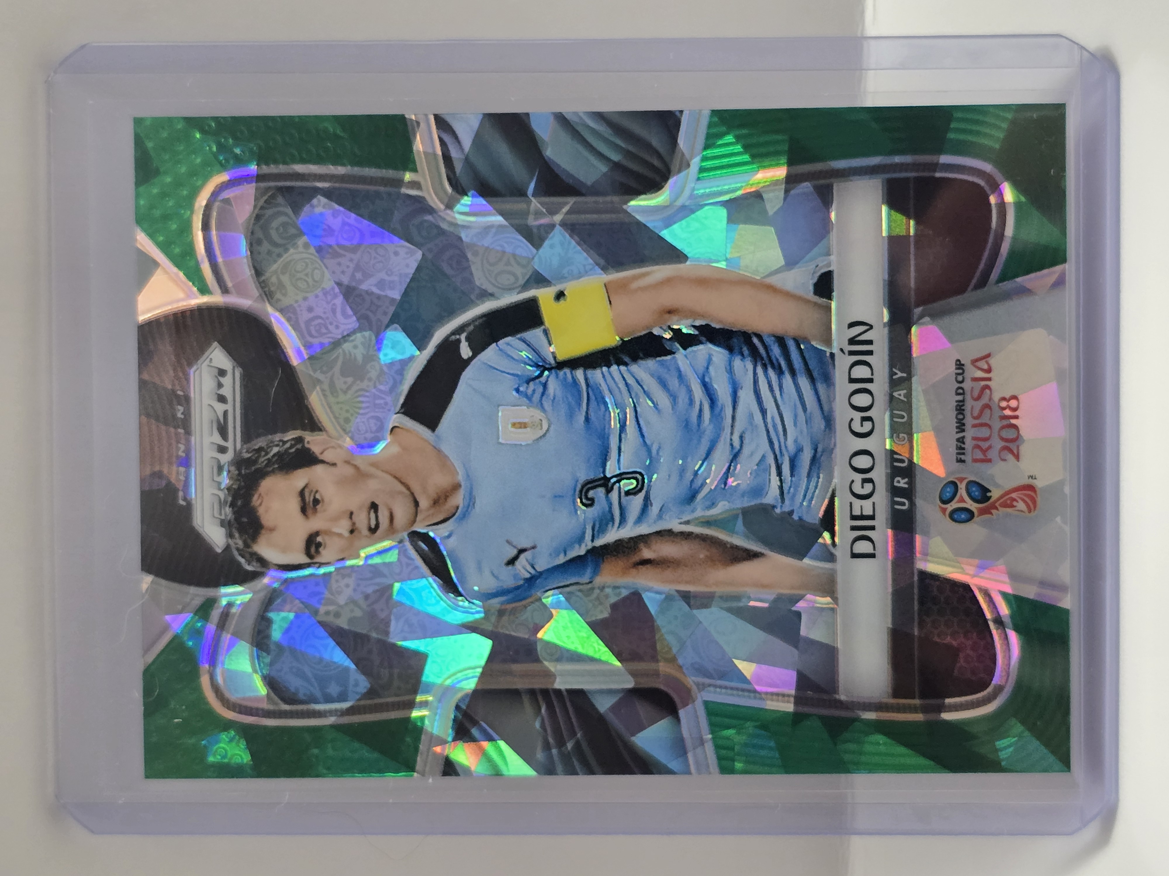 2018 Panini Prizm World Cup #211 Diego Godín Green Cracked Ice /25