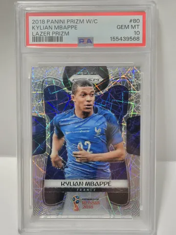2018 Panini Prizm World Cup #80 Kylian Mbappé Lazer Prizm PSA 10
