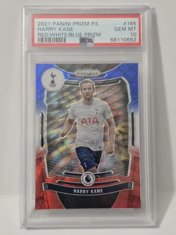 2021 Panini Prizm Premier League #165 Harry Kane Red/White/Blue Prizm PSA 10