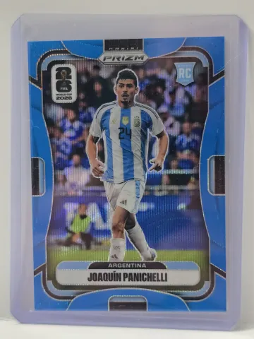2026 Panini Prizm FIFA World Cup #6 Joaquín Panichelli Fluorescent Blue Wave /225 RC